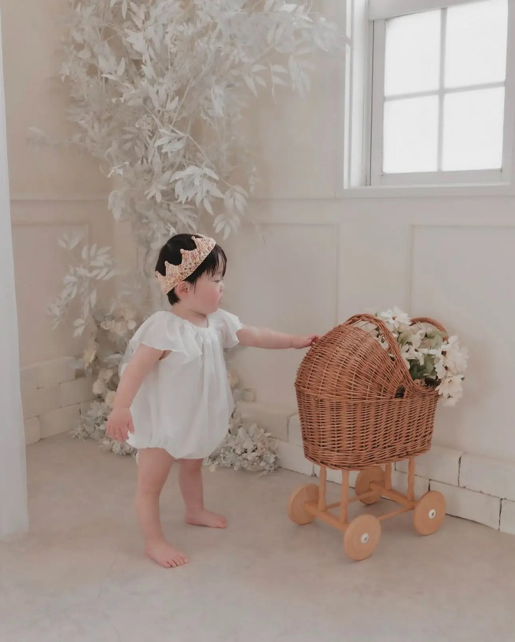 Wicker Doll Pram